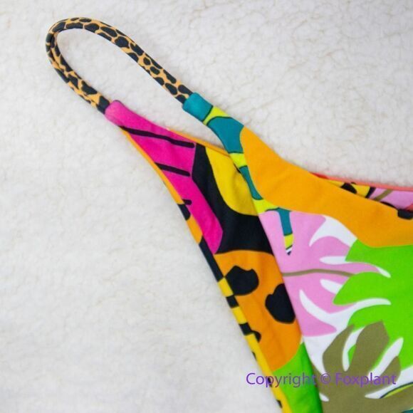 NEW It’s now cool String Bikini Bottom cheeky thong in Tropicool, size L - Picture 8 of 12